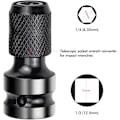 Miniatyrbilde 3 av 5: 2 stk. 1/4\" Sokkeladaptere Slagmutteradapter Rask Utgivelse Konverter for Slagmomentnøkkel og Skrutrekker Bi