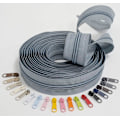 Miniatyrbild 2 av 4: Set med 10 st icke-låsande N°3-reglage för nylon spiralblixtlås - färg: gul - metall - kjol klänning lea