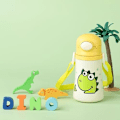 Miniatyrbilde 3 av 5: 8x16,5cm Dinosaur Sippy Cup i Rustfritt Stål med Justerbar Stropp, Vannflaske for Barn med Håndtak, Isolerte Småbarnskopper