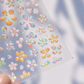 Miniatyrbild 3 av 5: Blomster Nagelstickers för Nagelkonst, 5D Präglade Nageldekaler Sommar Blommor Nagelmaterial Självhäftande Nageldesign Stickers Färgglada Blommor Nagelkonst
