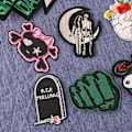 Miniatyrbild 4 av 5: Mörka Broderade Applikationer Stryk-På-Lapp för Ryggsäckar, Rockband-Lapp för Jackor, Cool Sy-Lapp för Kläder, Jea