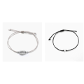 Miniatyrbilde 1 av 5: 2 Håndlagde Smykker Sølvskjell Armbånd for Kvinner, Håndlaget Justerbart Makrame Armbånd, Justerbart