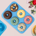 Miniatyrbillede 2 af 5: Sæt af 2, Silikon Donut Form til 6 Doughnuts, Fødevarekvalitet Silikon Bagel Bageform, Non-Stick, Opvaskemaskine Sikker, He