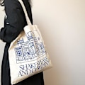 Miniatyrbild 1 av 3: Kvinnor Canvas Axelväska Shakespeare Print Dam Shopping