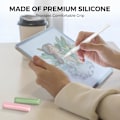 Miniatyrbilde 3 av 5: (Hvit+Rosa+Grønn) 3-pakning Silikongrep for Apple Pencil Pro - Holdere Ergonomisk Design Beskyttende Hylse Kompatibel