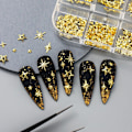 Miniatyrbild 3 av 5: 3 Lådor Små Stjärnformade Nagelberlocker Guld Stjärnberlocker för Nageldesign Nageldekorationer Stjärnor Nagelberlock Nageljuveler för Nagelkonstberlock