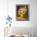 Miniatyrbillede 3 af 5: (30x40cm)5D Blomster DIY Firkantet Diamantmaleri Dyr Embro