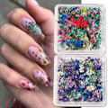 Miniatyrbild 3 av 5: 3D Torkade Blommor Nagelkonst Dekaler Färgglada Torkade Blommor för Naglar Kit - DIY Mini Mix Blommor Blad Nageldekaler Naturliga