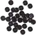 60 stk. Sorte Knapper - 25 mm Plast Resin Flad Bagside Store 4 Huller DIY Håndværk Syknapper