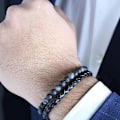 Miniatyrbillede 4 af 5: Vulkansten i læder 21cm Original Armbånd til mænd lavet af
