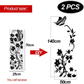 Miniatyrbillede 2 af 5: 2 stk. Sorte Noir Blomst Vinranke Køleskabsmærke i PVC Papir