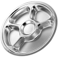 Miniatyrbillede 1 af 5: 1 stk Rustfrit Stål Gitter Spiseplade Opdelt Fad Morgenmadsplade Mad Serveringsplade Dumpling Plade Rustfrit Stål Plade