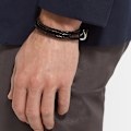 Miniatyrbild 4 av 5: Fars dag kaffe färg - koreansk version prydnader armband orm ven ko läder herr rostfritt stål