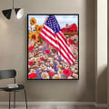 Miniatyrbilde 2 av 5: (30x40cm) Diamantmalerisett for voksne, amerikansk flagg, Di