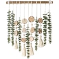 Miniatyrbilde 1 av 5: Kunstig Eucalyptus Veggdekorasjon Falske Grønne Blader Stilker Vegg Hengende Planter på Trepinne Boho Rustikk Landstil