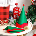 Miniatyrbild 3 av 5: 4 st gröna tomteluvor i filt, jultomteluva, jultomtehatt, juldekoration