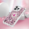 Miniatyrbild 5 av 5: Fodral för iPhone 16 Pro MAX med Diamant Ringstativ, Glittrande Flytande Quicksand Stötskydd Droppsäker Lyx