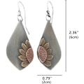 Miniatyrbilde 3 av 4: 5×3×5cm Boho Ørepynt, Statement Ørepynt, Tåreformet Solsikke Ørepynt, Henge-Etniske Ørepynt for Kvinner, Håndlaget Bohem