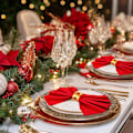 Miniatyrbilde 3 av 5: Sett med 6 jule-serviettringer - Gull serviettholdere med juletre, serviettspenner til jul, Thanksgiving, høytid