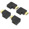 Miniatyrbild 1 av 5: HDMI Vinklad Adapter Paket HDMI Kopplare 90 och 270 Grader Hane till Hona Vertikal Platt Adapter Stödjer 4K*2K, 3D, Arc Kompatibel med PS4 PS3, Switch, W