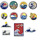 Miniatyrbillede 1 af 5: Stryge-på patch, 12 stk. Wave The Sunset Patch Sticker Stryge-på patch