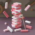 Pikkukuva 1 / 3: Vaaleanpunainen puinen Jenga-tasapainopeli