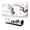 Miniatyrbild 1 av 5: Japansk körsbärsblomma vit musmatta (31,5 × 11,8 × 0,12 tum) Utökad stor Pattern 1