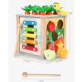 Miniatyrbild 4 av 5: Träaktivitetskub 6 i 1 Träleksak Baby Year Development Montessori Sensorisk Aktivitetskub Gård T