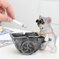 Miniatyrbilde 5 av 5: Morsom askebeger, askebeger i harpiks, morsom askebeger formet som bulldog, vindp