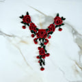 Miniatyrbild 5 av 5: 2PCS Dekolleté Applikation Krage Patch Broderad Blomspets Tyg Trim Kläder Sömnad Pat