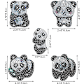 Pikkukuva 3 / 5: 5 kappaletta DIY 5D Panda timanttimaalaus avaimenperät, strassi
