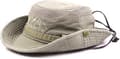 Herr broderad bomull hatt solskydd bred brätte packbar