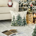 Miniatyrbilde 2 av 5: 18 x 18 tommers juletrær snøfnugg putetrekk, vinterferie putetrekk dekorasjon for sofa
