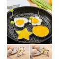 Miniatyrbillede 2 af 4: 5 stk. Ægring Pandekageform Kreativ Rustfrit Stål Omelet Madlavningsform Non-Stick Køkken Madlavningsredskaber
