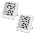 Miniatyrbilde 1 av 4: (Hvit) 2 stk 4,5x5,2x1,1cm, Mini LCD Termometer Hygrometer Innendørs Hjem Termometer Egnet for