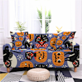 Miniatyrbild 1 av 5: Tryckt sofföverdrag - Halloween pumpa halkfri stretch sofföverdrag för vardagsrum 3-sits Lovesea