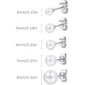 Miniatyrbillede 2 af 5: 5 par øreringe Dame øreringe Hvide perle øreringe (4-8mm)