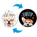 Pikkukuva 1 / 5: 3,5 tuuman astianpesukoneen puhdas/likainen -kyltti, kaksipuolinen koriste keittiön astianpesukoneeseen, Pembroke Welsh Corgi