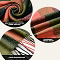 Miniatyrbillede 3 af 5: Dametøj Vinterhalsklæde, Mode Cashmere Følelse Plaid Halsklæder til Kvinder, Pashmina Sjal og Wraps, Langt Tæppe Halsklæde
