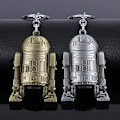 Miniatyrbilde 4 av 4: Star Wars R2-D2 nøkkelring i børstet sølv med robotgravering