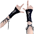 Miniatyrbillede 1 af 5: 16x16cm Gothic Armvarmere til Kvinder Punk Fingerløse Goth Rave Emo Grunge