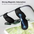 Pikkukuva 5 / 5: Musta autolasien pidike, PU-nahkainen autolasien pidike magneetti