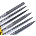Miniatyrbillede 4 af 5: Sæt med 6 nålefiler med metalhåndtag, 4 x 160 mm små metalfiler: Flad, flad, firkantet, trekantet