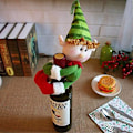 Miniatyrbillede 2 af 5: 3 Styk Vinflaske Dækning Hugger Holder Flaske Topper Julepynt Spisebord Ornamenter Snemand Julemand E