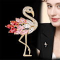 Miniatyrbillede 5 af 5: 5,3×1×4cm Flamingos Vildt Dyr Brosche Lapel Nål Kvinders Rhinestone Krystal Yndefuld Emalie Fugl Brosche Brosche Nål til W