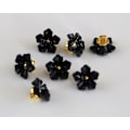 Miniatyrbillede 1 af 4: Pakke med 30 stk. Blomsterknapper til Syning Plast Håndværk Knap 13mm (0,52 tommer) Sort