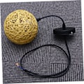 Miniatyrbillede 4 af 5: Retro Rund Skygge Rattan Pendel Loftlampe 25cm, Lampe Rattan P