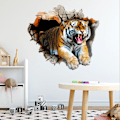 Miniatyrbild 2 av 5: 2 st. 3D Tiger Väggdekaler, Självhäftande Väggdekor