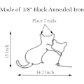 Miniatyrbild 4 av 4: (Kram) Metall Katt Väggdekor Katt Väggkonst Metall Väggkonst Minimalistisk Rum & Vardagsrum Väggdekor