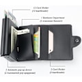 Miniatyrbillede 4 af 5: RFID-NFC Sikker POP UP dobbelt anti-tyveri kortholder sort